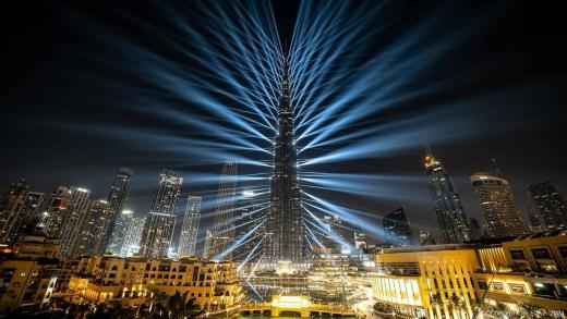 New Year's Eve light and laser show Dubai Burj Khalifa