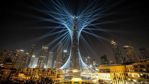 New Year's Eve light and laser show Dubai Burj Khalifa